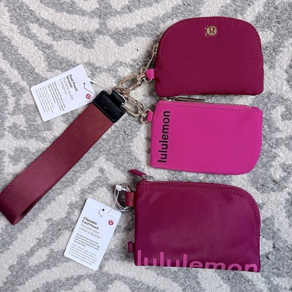 lululemon athletica Handbags - NWT BUNDLE Lululemon Dual Pouch Wristlet and Clippable Coin Pouch - sonic pink